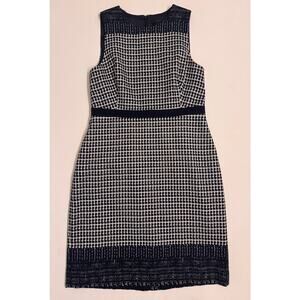 J. Crew Women's Tweed Navy/White Sheath Dress Size 12